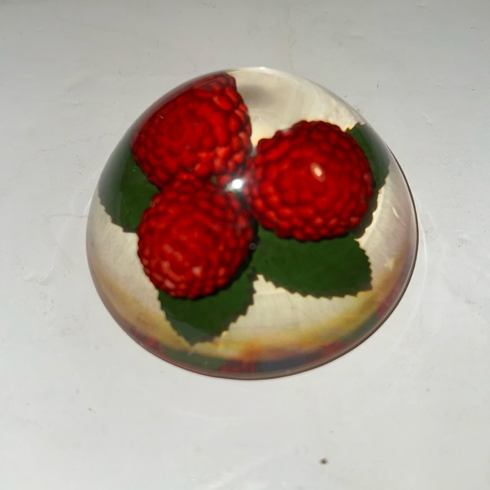 Vintage Lucite raspberry jam jar lid, mid century kitchen